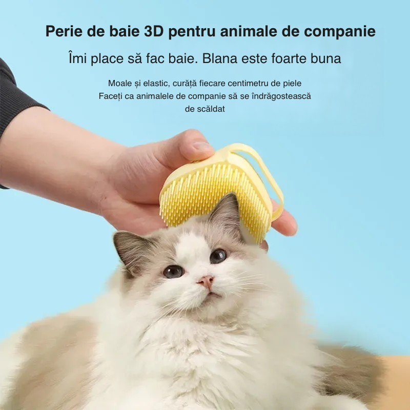 Perie de masaj pentru baie pentru animale de companie
