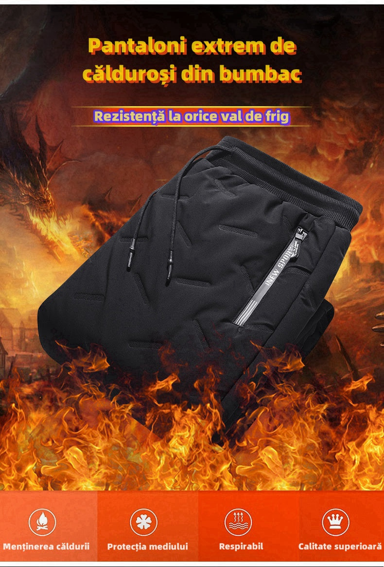 Mărime mare larna Mai gros Lână de oaie Pantaloni de bumbac pentru sport,Unisex