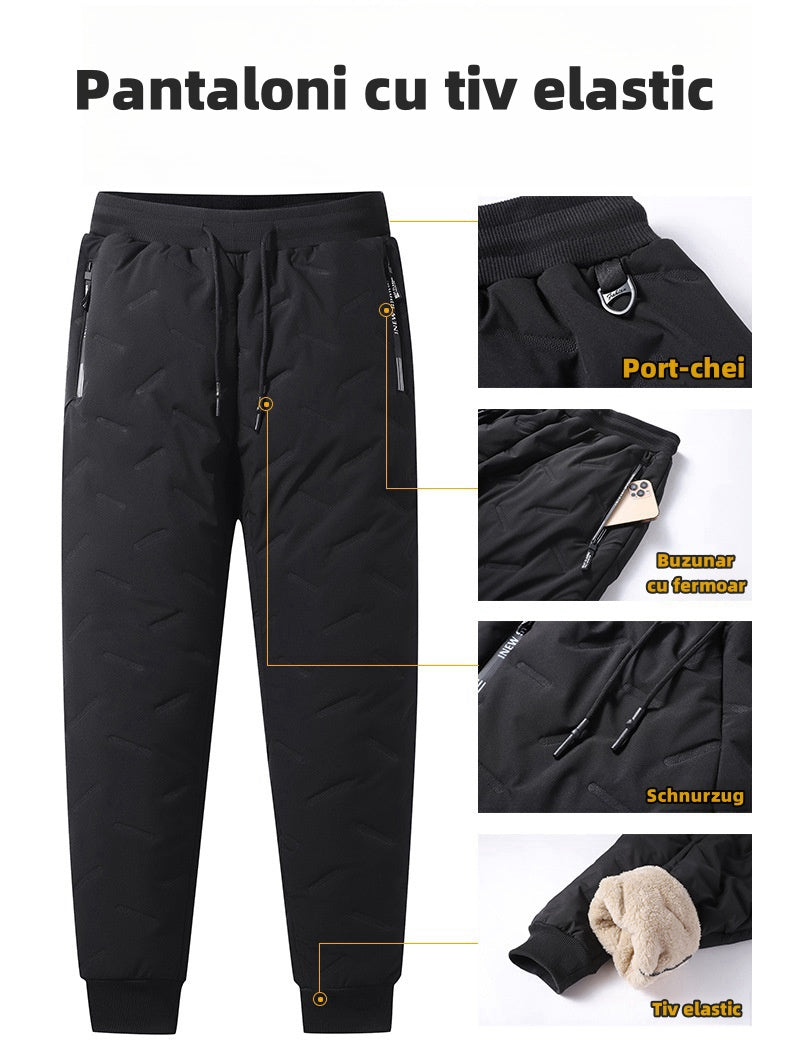 Mărime mare larna Mai gros Lână de oaie Pantaloni de bumbac pentru sport,Unisex