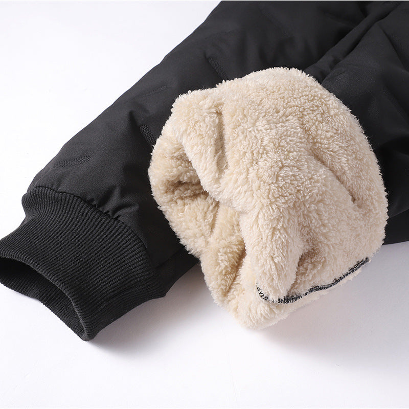 Mărime mare larna Mai gros Lână de oaie Pantaloni de bumbac pentru sport,Unisex