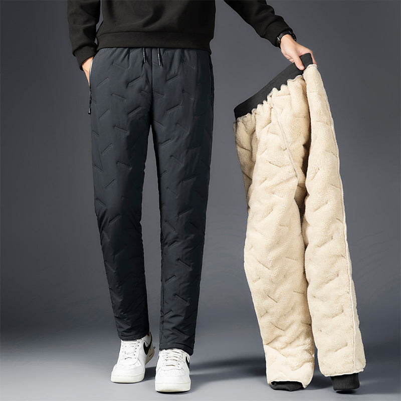Mărime mare larna Mai gros Lână de oaie Pantaloni de bumbac pentru sport,Unisex