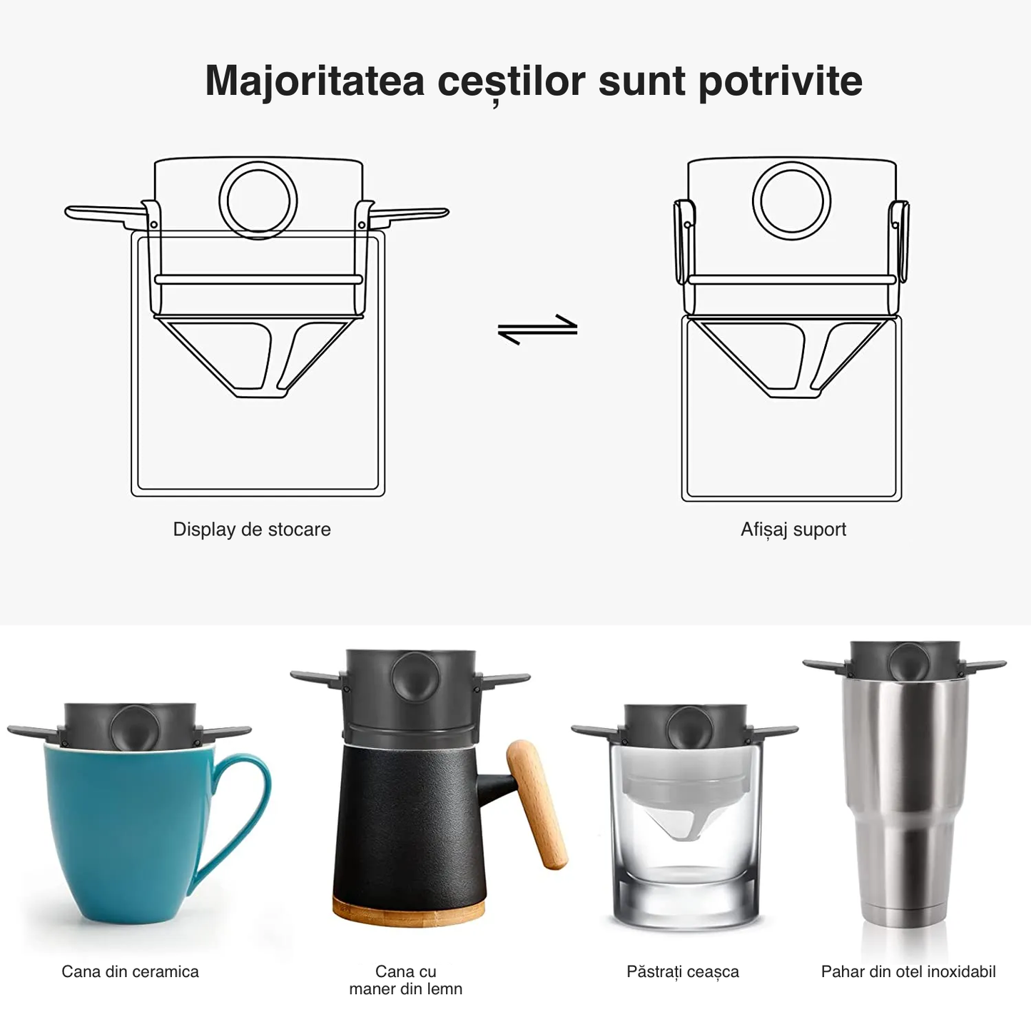 Filtru de cafea pliabil portabil