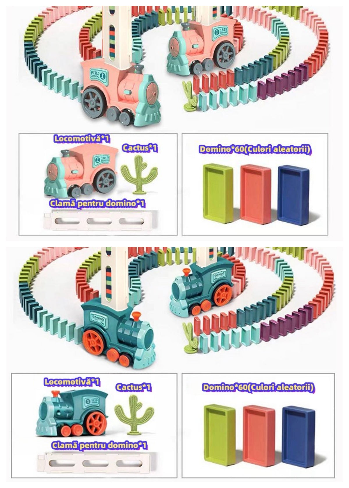 Trenulet electric de jucarie cu domino