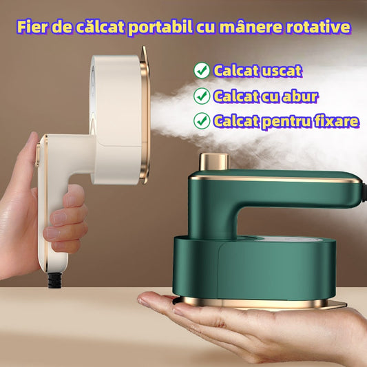 Fier de călcat portabil cu mânere rotative