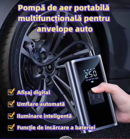 Pompă de aer portabilă multifuncțională pentru anvelope auto