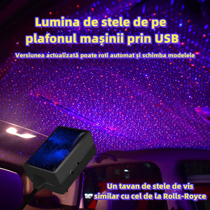 Lumina de stele de pe plafonul mașinii prin USB