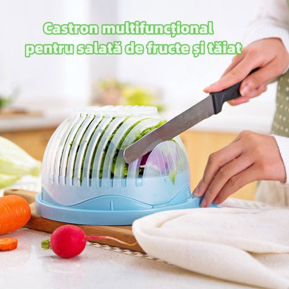 Castron multifuncțional pentru salată de fructe și tăiat