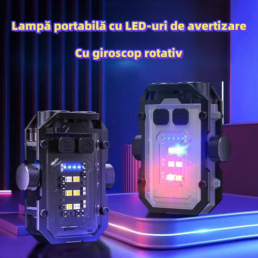 Lampă portabilă cu LED-uri de avertizare Cu giroscop rotativ