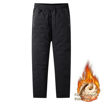 Mărime mare larna  Mai gros Lână de oaie Pantaloni de bumbac pentru sport，Unisex