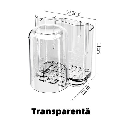 Suport pentru periuță de dinți și pahar montat pe perete